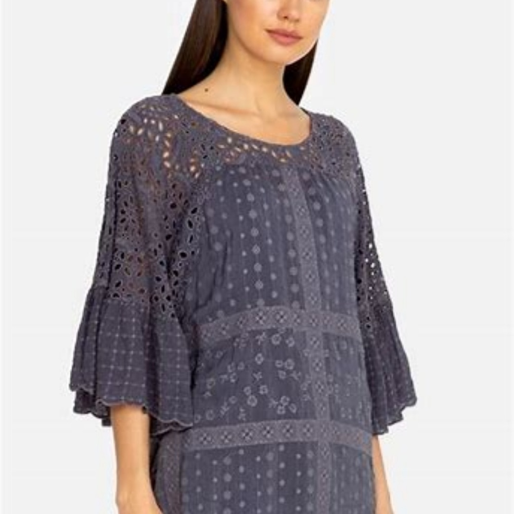 NWT Johnny Was Plaid Ruffle Blouse